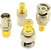 onelinkmore Kits de adaptadores SMA a BNC para SDR, radios portátiles, escáner, walkie talkie, adaptador coaxial, 4 piezas