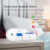 WISUALARM Carbon Monoxide Detector with 10 Year Sealed Battery LCD Display view 6