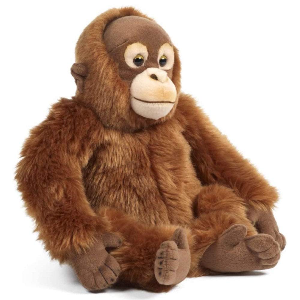 Living Nature Orangutan, Realistic Soft Cuddly Monkey Toy, Naturli Eco-Friendly Plush, 24cm, Brown