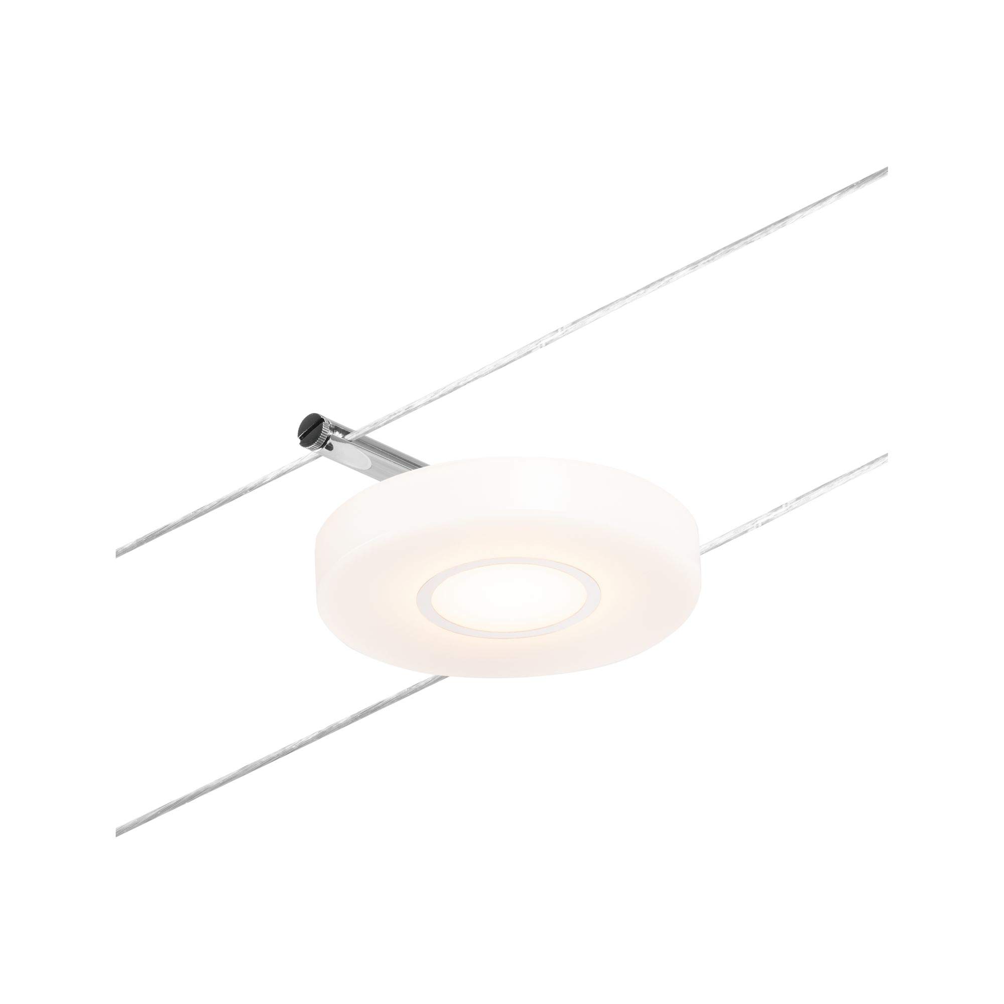 Paulmann 94427 CorDuo LED Cable System Spot DiscLED DC incl. 1 x 4.5 Watt Expandable Chrome Matt Chrome Wire Rope Metal 3000 K
