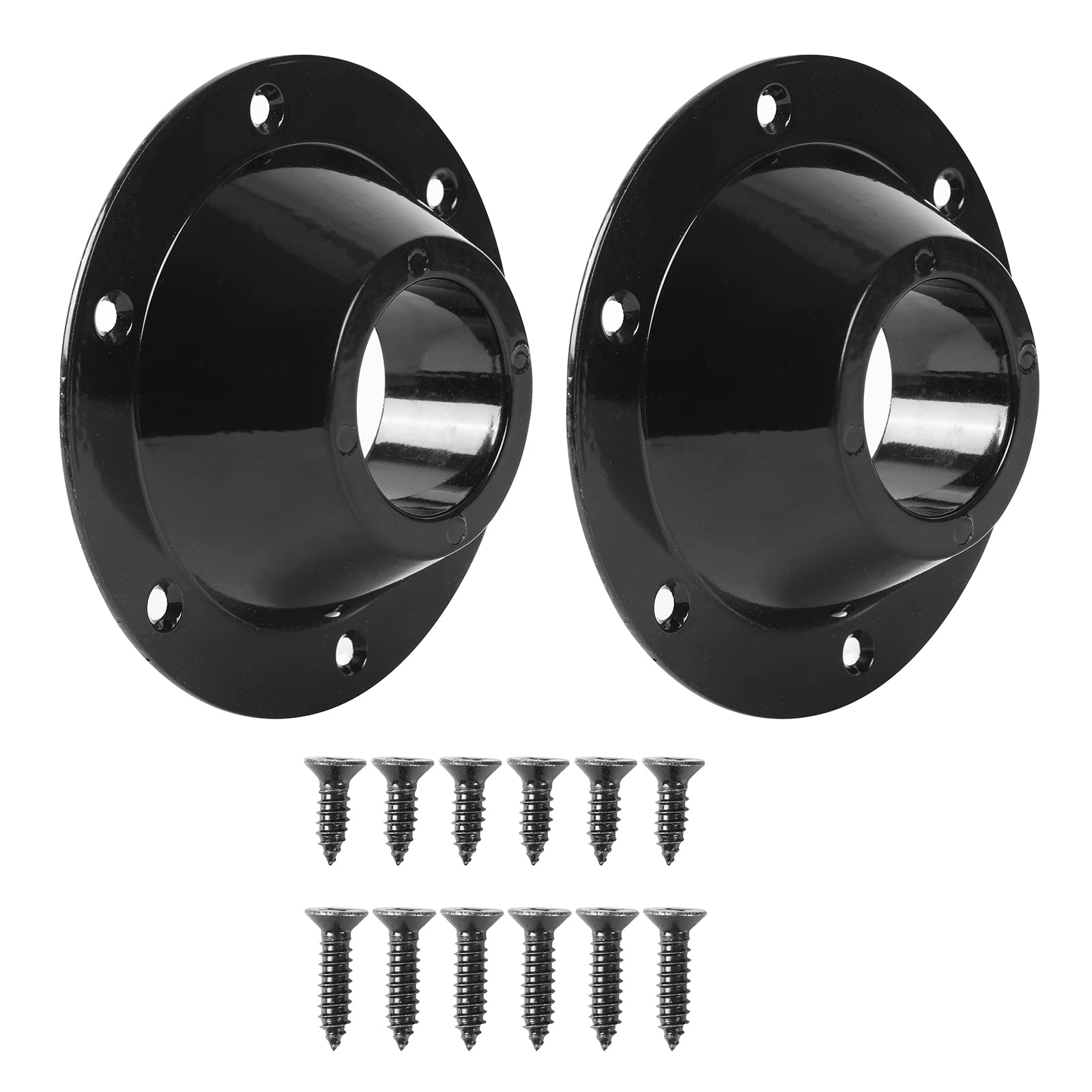 Photo 1 of TonGass (2-Pack, Black Aluminum RV Table and Floor Mounting Base (Standard Size) with 12 Mounting Screws for Camper Trailer, RV Camper Metal Pedestal Table Base