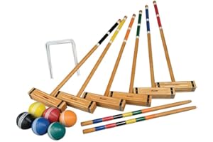 Franklin Sports Croquet Set - Classic Croquet Set with Mallets, Balls + Wickets - Backyard Outdoor + Lawn Game with Stand - B