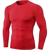 WRAGCFM Men's Compression Shirts Long Sleeve Quick Dry Athletic Running T-Shirt Workout Sports Gym Base Layer Tops