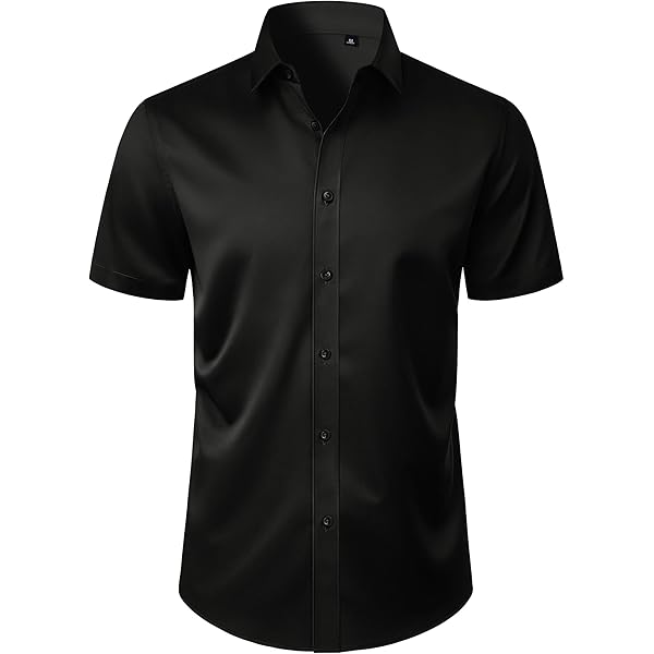 best moisture wicking dress shirts Amazon.com: SAMERM Mens Dress Shirt Wrinkle Free Moisture Wicking 4-Way  High Stretch Super Soft Casual Button Down Shirts，Black，S : Clothing, Shoes  & Jewelry