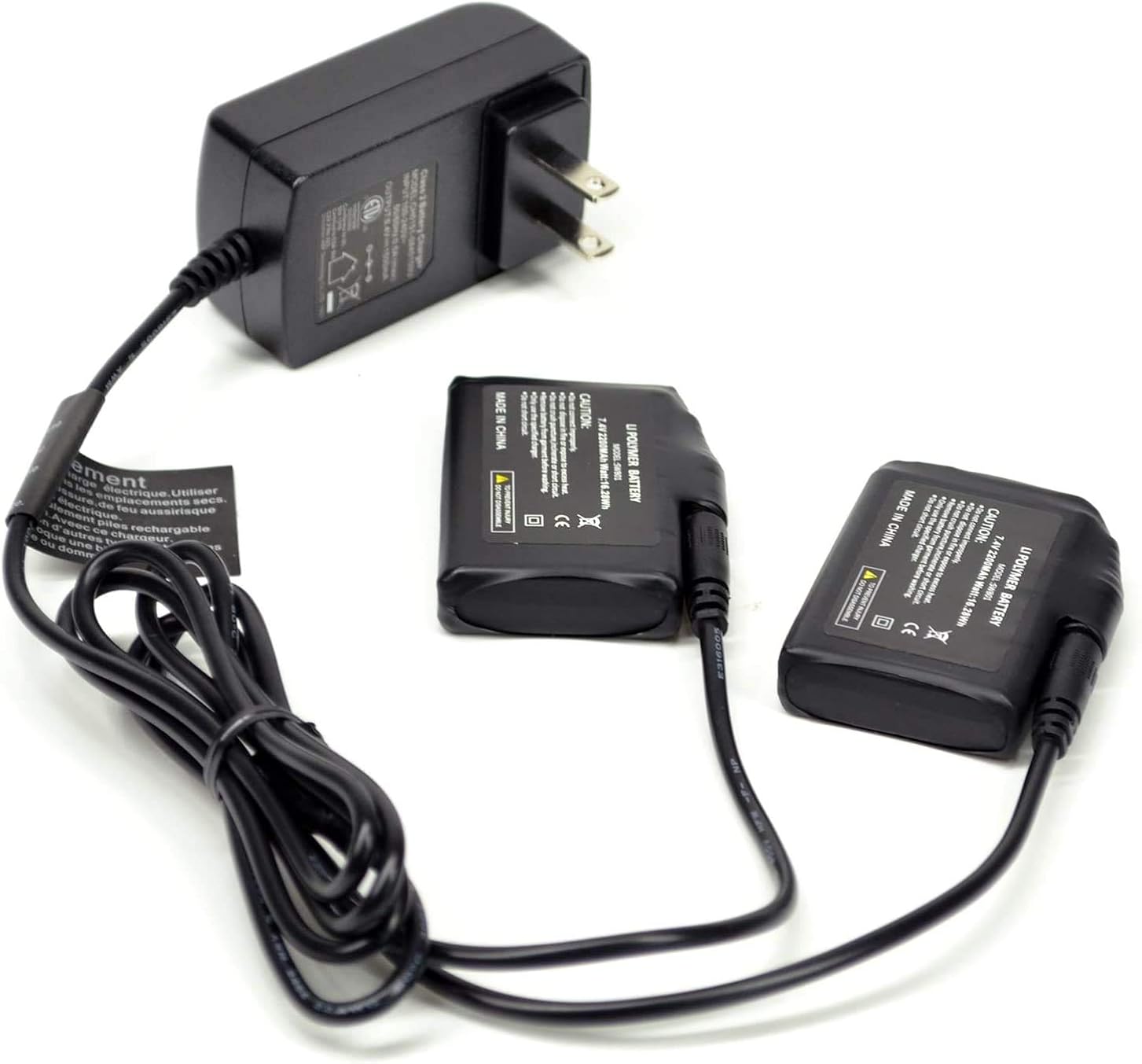 SAVIOR HEAT 7.4V 2200mAH/3000mAh Rechargeable Li-ion Batteries, Charger for Heated Gloves, Heated Socks, Heated Hats(2200 MAH): Clothing