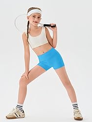 Haloumoning Girls Athletic Shorts Kids High Waisted