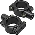 Aynaxcol 1" 25mm Mirror Thread Motorcycle Handle Bar 10mm Mirror Thread Mount Holder Clamp Adaptor Black