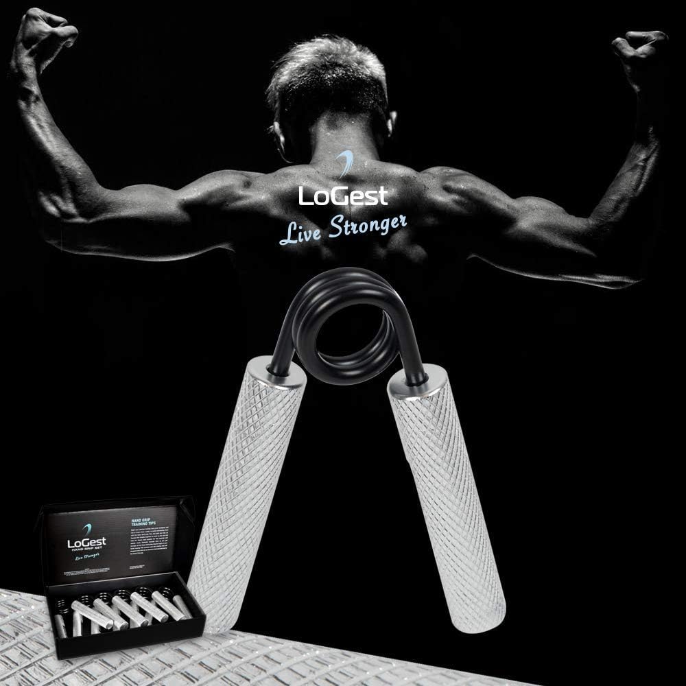 Logest Metal Hand Grip Strengthener 100LB-350LB No Slip Heavy-Duty Grip Strengthener with Gift Box, Great Wrist & Forearm Hand Exerciser, Home Gym, Hand Gripper Grip Strength Trainer (Silver - 150LB) : Sports & Outdoors