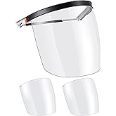 Tellegloww Aluminum Face Shield Adapter with 3 Pcs Safety Faceshield Replacement Visors for Cap-style Hard Hat Clear Face Shield for Grinding and Cutting