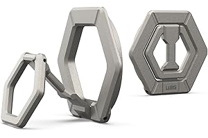 URBAN ARMOR GEAR UAG Magnetic Phone Ring Stand Compatible with MagSafe Magnet, Removable Metal Finger Ring Grip & 360 Rotation Adjustable Kickstand for iPhone 16/15/14, Galaxy S24/S23, Titanium