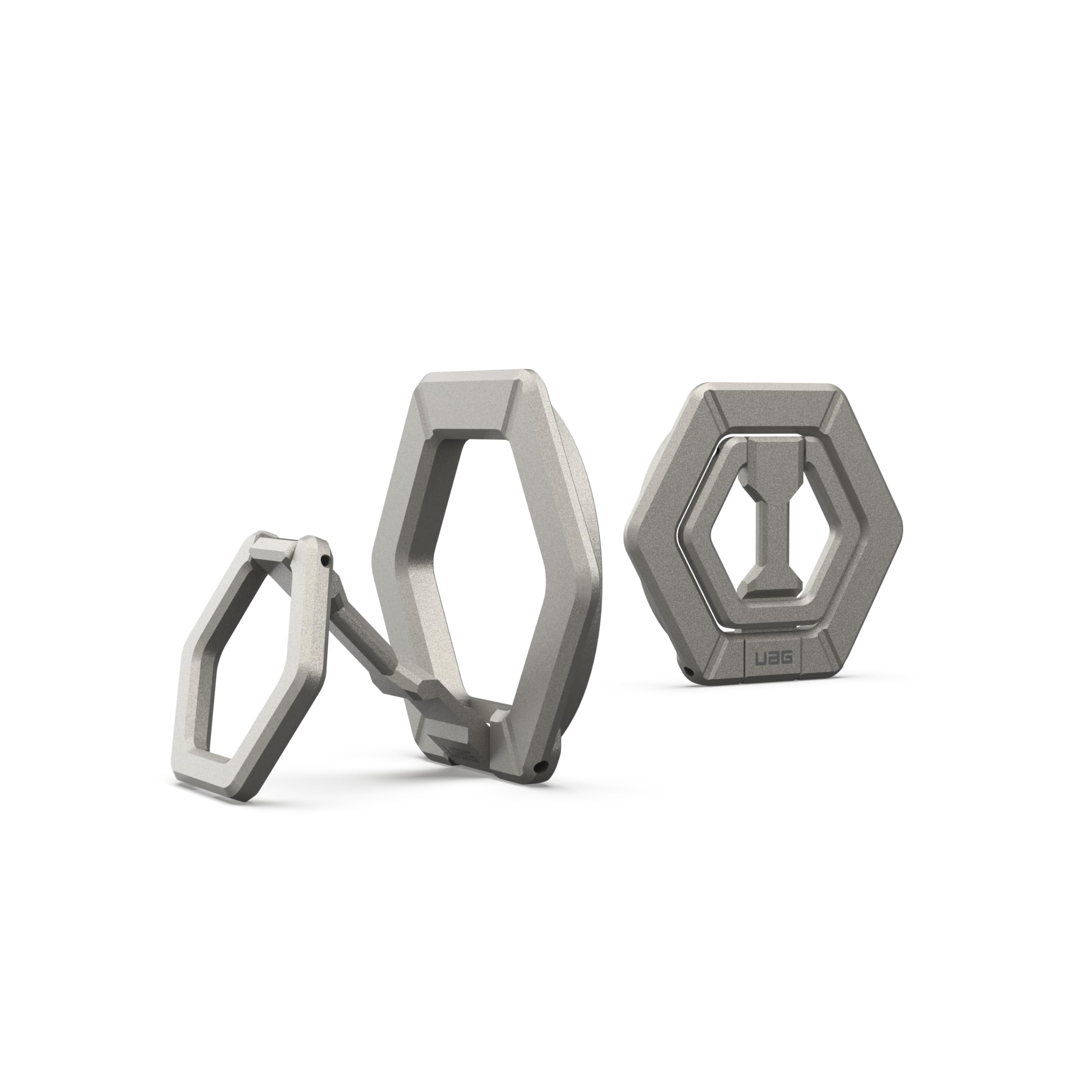 URBAN ARMOR GEAR UAG Magnetic Phone Ring Stand Compatible with MagSafe Magnet, Removable Metal Finger Ring Grip & 360 Rotation Adjustable Kickstand for iPhone 17, Galaxy S26, Titanium