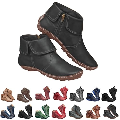 White Cowboy Boots Stylish Waterproof Slip Resistant Biker Combat Ankle Booties with Lace-Up Zipper for Dog Yard Fishing Boots