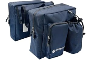 Reygeak ATV Tank Bag - Waterproof Motorcycle Top Saddle Bag with Cell Phone Pocket and Water Bottle Pocket - Navy Blue
