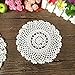 Elesa Miracle Handmade Round Crochet Cotton Lace Table Placemats Doilies Value Pack, 4pc, Mix, Beige/White, 7 Inch (4pc-7 Inch White)
