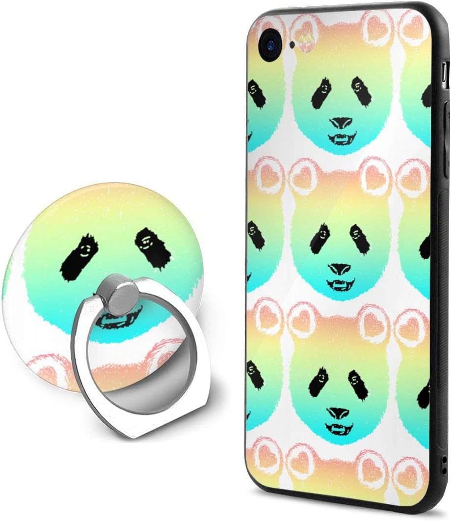 Human Vehicle Life HVL for Magnetic Phone 7/8 Case Soft, 360 Rotation for Dashboard Compatible with 7 8 Holder Ring Stand Black Border - Rainbow Panda Galaxy