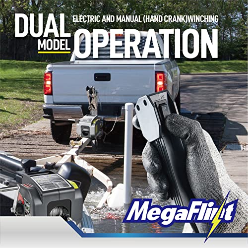 Megaflint Trailer Winch,Reversible Electric Winch, for Boats up to 6000