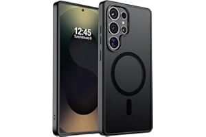 SUPFINE Magnetic for Samsung Galaxy S25 Ultra Case(Compatible with MagSafe) (Military Grade Drop Protection) Slim Translucent Shockproof Phone Case,Black