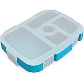 Bentgo® Kids Tray with Transparent Cover - Reusable, BPA-Free, 5-Compartment Meal Prep Container with Built-In Portion Control for Healthy Meals At Home & On the Go (Confetti Edition - Abyss Blue)