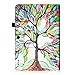 Fintie Case for Insignia Flex 10.1 Inch Tablet NS-P10A7100 / NS-P10A8100, Slim Fit Premium Vegan Leather Folio Cover with Stylus Holder, Love Tree