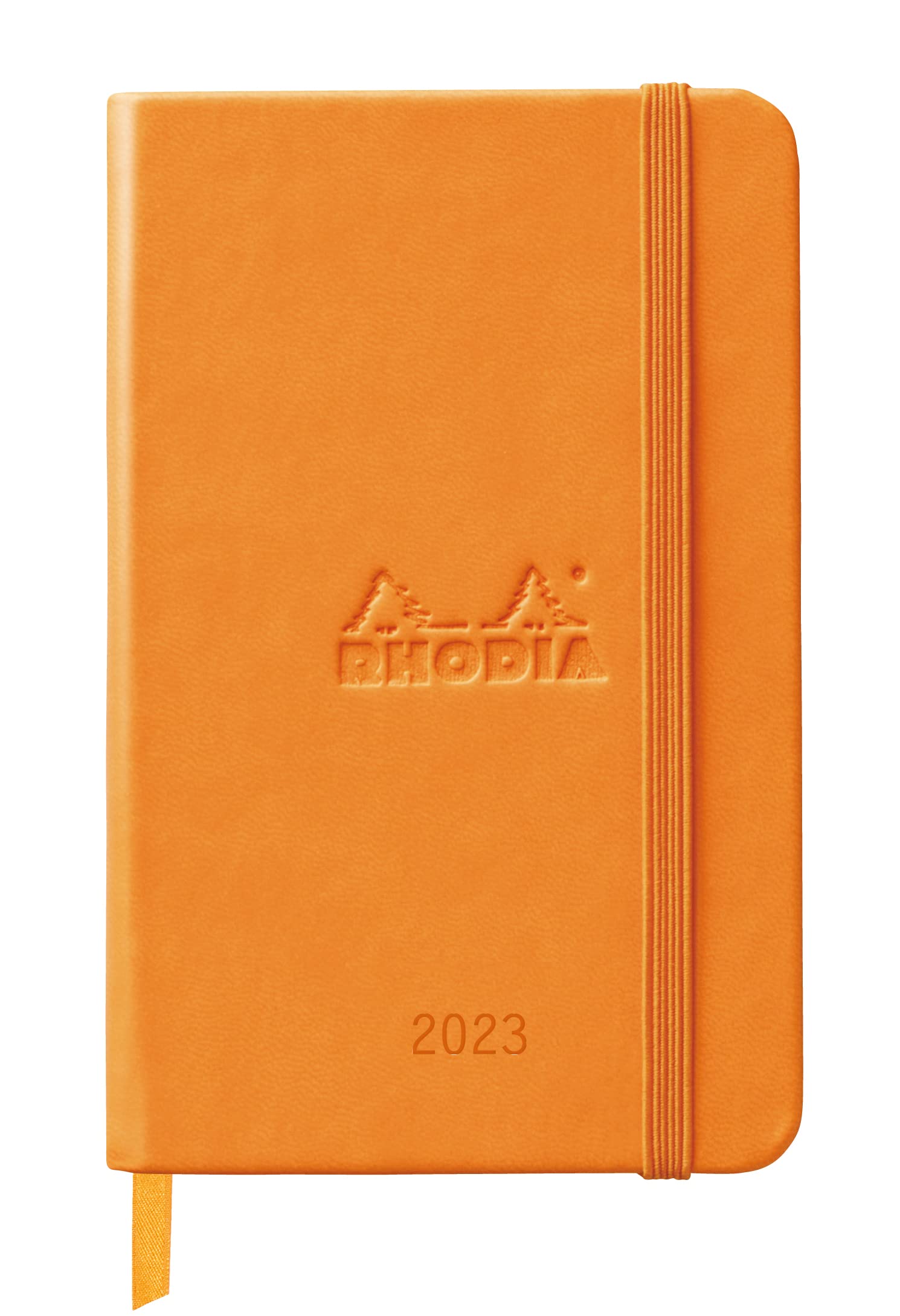RHODIA 194101C - Web planner Weekly Planner 2023 Orange - A6 10x15 cm - Horizontal Planner Grid - 144 pages 90g/m - Hard Cover - Rhodiatime Collection