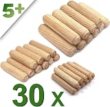 5Plus 30-Piece Dowels Set M6 M8 M10 Hardwood Grooved Fluted Pins view 8