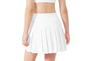 Stelle Girls Tennis Skirts with Inner Shorts Pockets Golf Skirts Athletic Running Workout Pleated Skort 5-15Years