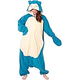 SAZAC Pokemon Snorlax Kigurumi Onesie - Adult Halloween Costume, Cosplay, Loungewear - Ultra Soft & Cozy, Easy Care, Unisex