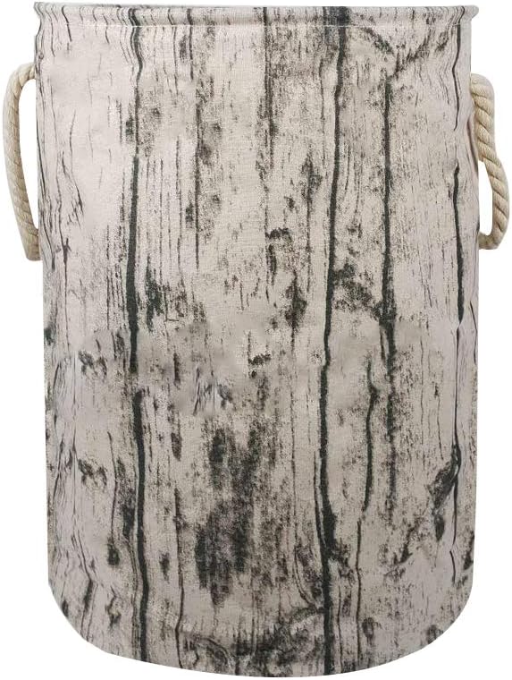 Storage Basket Bin Tree Stump with Rope Handles, Stylish Rustic Decorative and Convenient for Laundry Hamper, Kids Bedroom, Baby Nursery ¡­