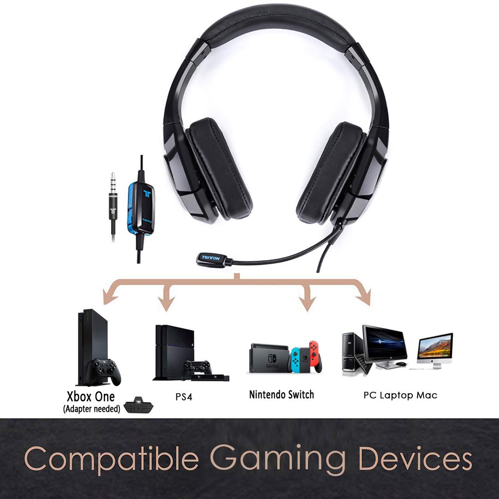 TRITTON Kama Plus Stereo Gaming Headset with 3.5mm Connector and Mic for Sony PS4, XBOX ONE X and XBOX ONE S, Nintendo Switch and Mobile Devices