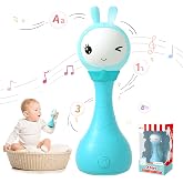 alilo Yoyo Talking Bunny Baby Singing Musical Rattle, Mimicking Toys Repeats What You Say, Preloaded 90+ Audio Content, ABC/Number/Notes Learning Toys for Toddlers Infant Newborn Boy Girl Gifts