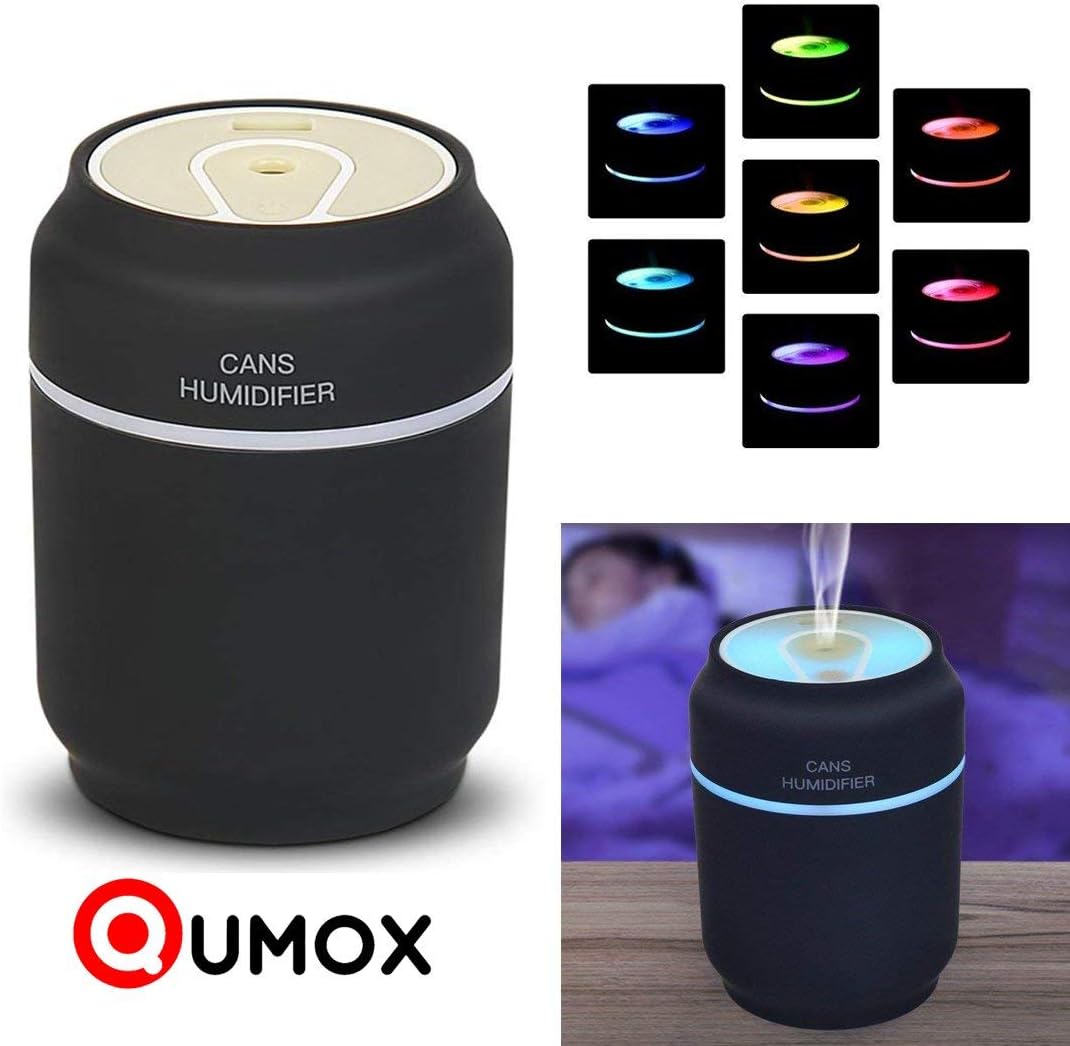 QUMOX 200ml USB Air Humidifier Diffuser Nebuliser Purifier, LED Night Light B