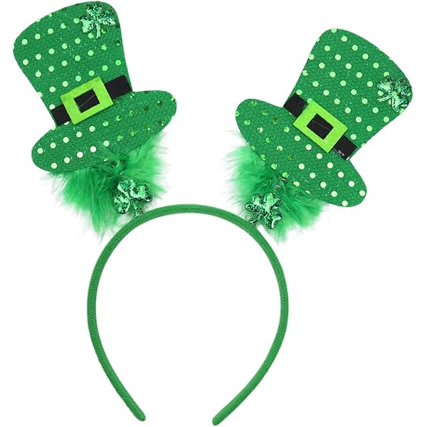 Lurrose 3 Stück St. Patrick's Day Headbands - Grüne Kleeblatt Haarbopper Für Mottopartys & Fotos