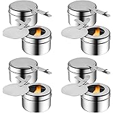 Fasmov 8 Pack Chafing Fuel Holder, Stainless Steel Fuel Holders with Safety Cover, Canned Heat Holder for Chafing Dish, Canne