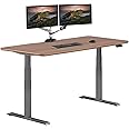 Vari Electric Standing Desk - Varidesk Height Adjustable Sit/Stand Desk - Dual Motor with Memory Presets, Stable T-Style Legs - Gaming or Home Office Workstation - 72”x30”, Walnut