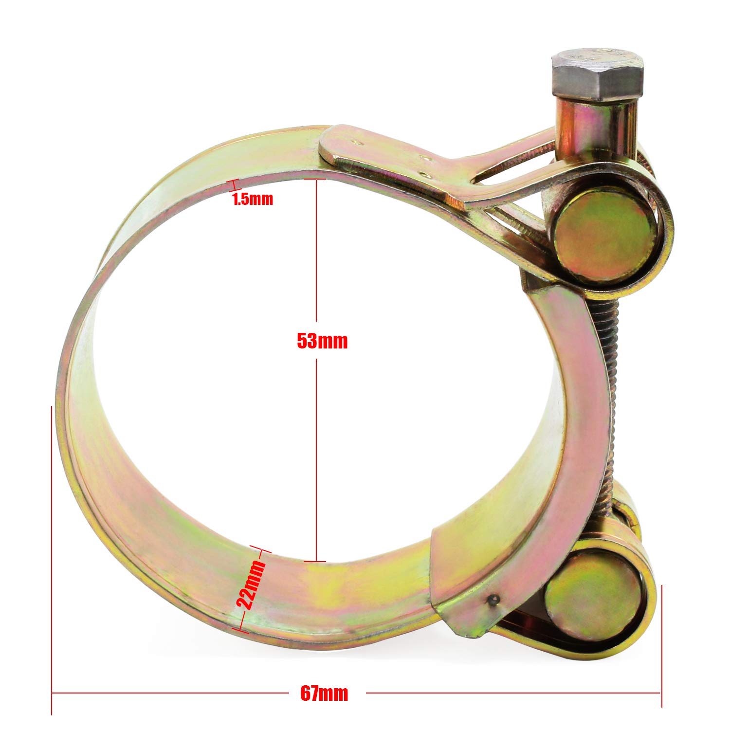 Toro Morsetto Scarico Morsetto Di Scarico In Acciaio Inox Per Moto - 48-51 Mm, Marca Toro, Per Marmitte E Tubi Paracolpi Honda