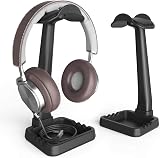 Klearlook Headphone Stand Holder w/ Cable Clip Phone Mount Universal Black view 1