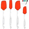 M KITCHEN Silicone Spatula Set - Heat Resistant & BPA Free - 4 Piece Nonstick Rubber Spatulas, Spoonula, Jar Scraper for Cook