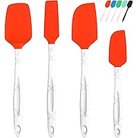M KITCHEN Silicone Spatula Set - Heat Resistant & BPA Free - 4 Piece Nonstick Rubber Spatulas, Spoonula, Jar Scraper for Cook
