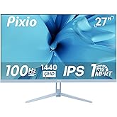 Pixio PX275 Wave Blue 27 inch 100Hz Refresh Rate QHD 1440p Resolution IPS Panel 1ms MPRT Response Time Gaming Monitor with Adaptive Sync