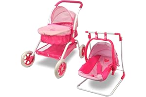 Anivia Doll Bed Furniture 2 Function Toy, Doll Bed and Doll Swings Together for 18 inches Baby Dolls, Baby Doll Crib with Bottom Tray (ZH034pink)