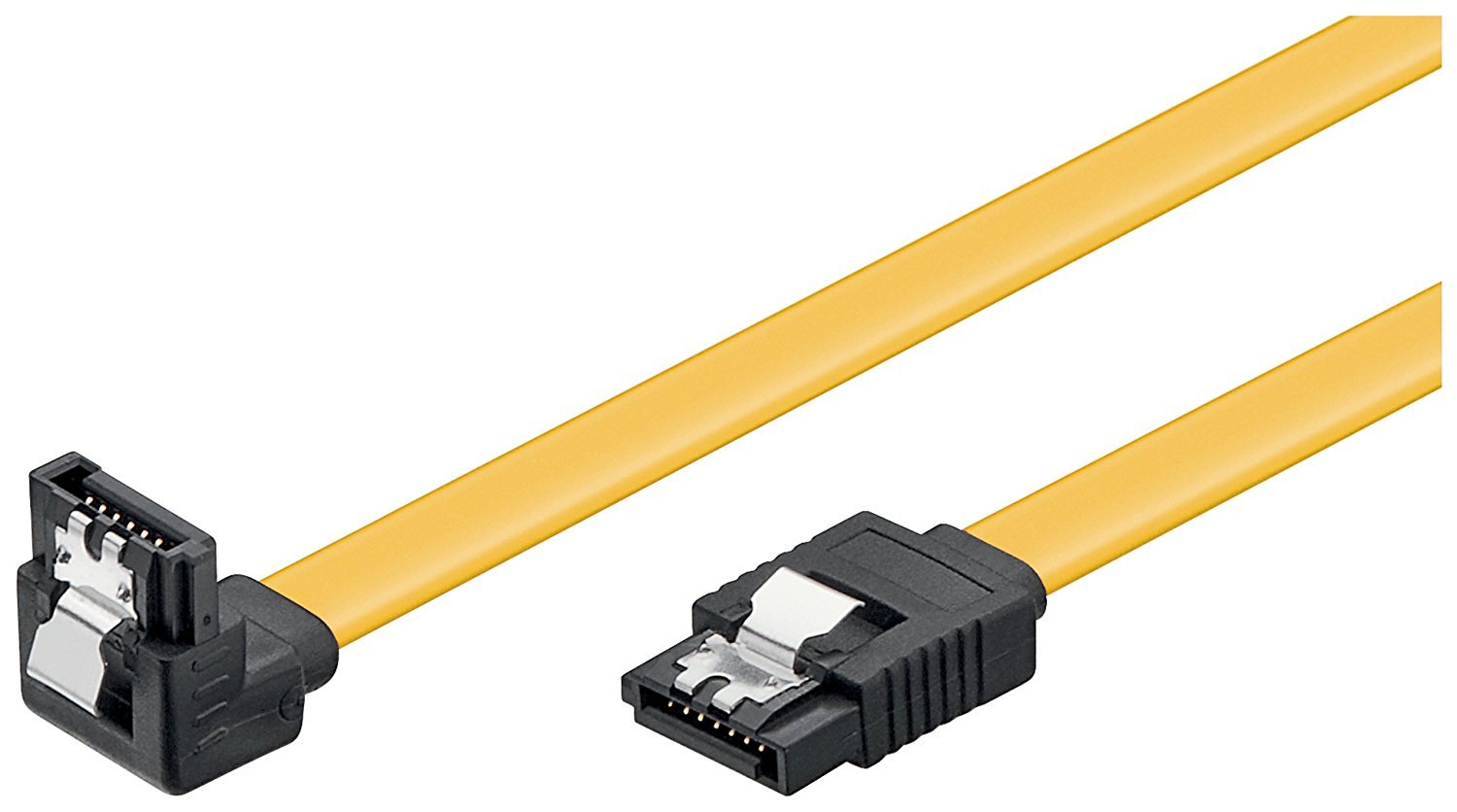 Goobay 95018 S-ATA data cable for HDD, SDD, 6 Gbits SATA L-type male to SATA L-type male 90 ° angled, 30cm