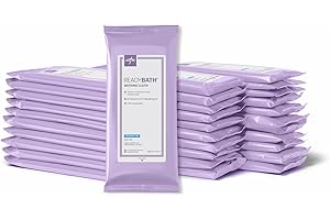 Medline ReadyBath Adult Bath Wipes, 150 Wipes (5 Wipes, 30 Packs), Unscented, No Rinse Formula with Aloe, Shower Wipes for Sensitive Skin, Hypoallergenic & Alcohol-Free Wet Wipes, 8 x 8 Inch