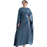 Dubai Bat Sleeve Dress Shiny Robe for Women Muslim 1pc Abaya Eid Prayer Clothes Soft Dubai Travel Party Dress Maxi Abaya