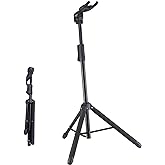 GUITTO Guitar Stand - Heavy Duty Auto-Lock, Adjustable &amp; Foldable for Acoustic/Electric/Bass (33lbs Capacity), Non-Slip Base, Anti-Rust - Portable for Stage/Travel/Studio GGS-06