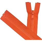 ANPURZII 2PCS #5 7 Inch Vermilion Orange Separating Jacket Zippers for Sewing Coats, Molded Plastic Bulk Zippers(VermilionOrange 7" 2PCS)
