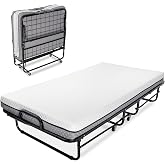 Milliard Deluxe Diplomat Folding Bed with Mattress for Adults, Twin Size, Portable Foldable Bed with Luxurious Memory Foam Mattress &amp; Super Strong Frame, 75&rdquo; x 38", Fold Up, Roll Away, &amp; Hideaway