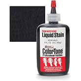 ColorTone Black Concentrated Liquid Stain for Guitar, 2oz | Lightfast Metal-Complex Dye for Guitar Finishing, Mixes Into Nitro, Shellac, Or Waterbase, 1 Bottle Makes 2 Quarts of Stain