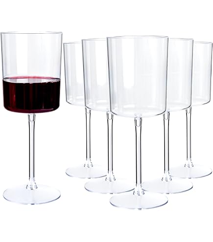 Amazon.com: YOUBET 36 Pack Clear Plastic Wine Glasses - 10 OZ Disposable  Square Wine Glasses with Stem for Wedding & Party & Anniversary : Health &  Household