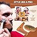 Beard Comb and Brush Set - Men's Wooden Beard Shaping Tool - Perfect Facial Hair Grooming Kit, Exclusive Moustache, Goatee & Neckline Shaving Accessory, Symmetry & Styling, Unique Brush Kit, Shaper