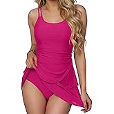 Swim Dress for Women 2026 One Piece Swimsuit Women Modest Tummy Control Bathing Suit Full Coverage Skirt Swimwear